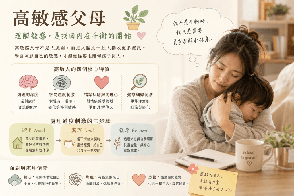 總是覺得育兒好累？《高敏感父母》導讀：學會降低刺激與自我照顧，把敏感轉化為教養優勢