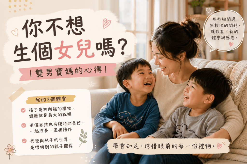 你不想生個女兒嗎？｜雙男寶媽的心得