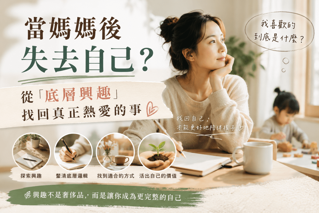 當媽媽後失去自己？從「底層興趣」找回真正熱愛的事