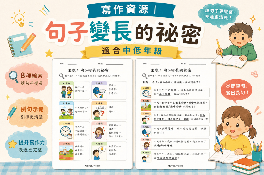 免費｜寫作資源｜句子變長的祕密